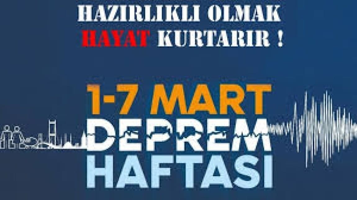 1-7 Mart Deprem Haftası Etkinlikleri
